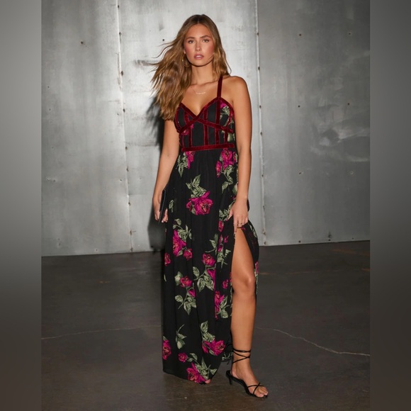 🚫SOLD🚫 NWT Altar’d State corset detail floral maxi dress sz s - Picture 3 of 13